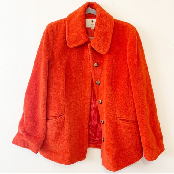 Suri Incalpaca Tx Orange Coat Size Large - Picture 1 of 14